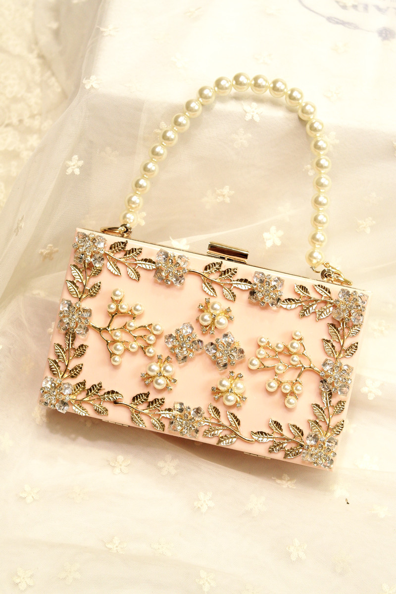 ifashion古伊萱2017春季新款洛可可风水钻珍珠单肩手提斜跨小包包