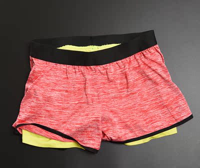 女款麻花色速干跑步平角内衬防走光健身瑜伽运动短裤hg-002