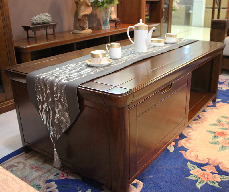 全实木黑胡桃木沙发组合厚重款客厅家具新中式木架沙发秒杀榆木