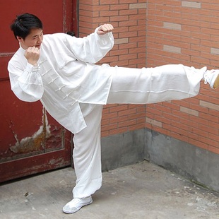 练功服 太极服 武术服装 练功服 棉加丝 亚麻纱 春夏款 男女通用