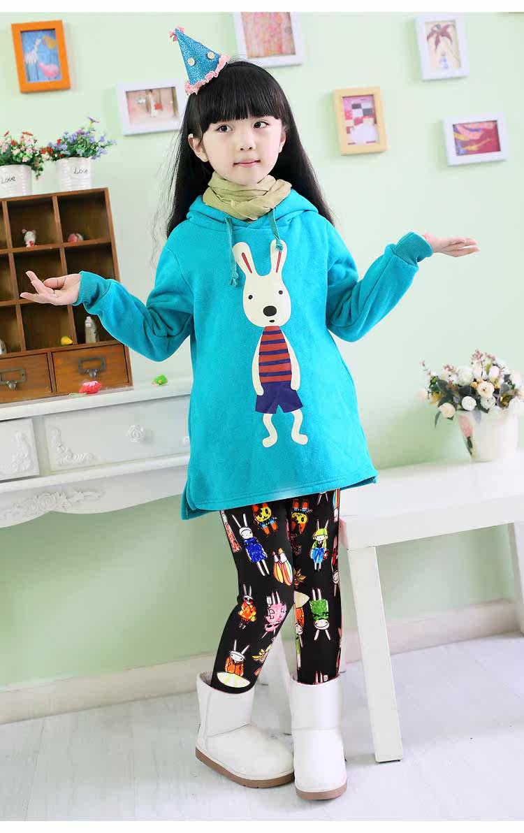 漂亮的秋冬款中大童女童打底裤款韩版儿童宝宝童裤加厚不倒绒保暖