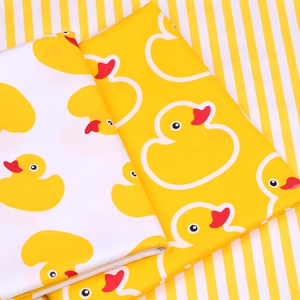 小黄鸭斜纹纯棉棉布宝宝布料卡通 婴儿全棉床品被套服装手工面料