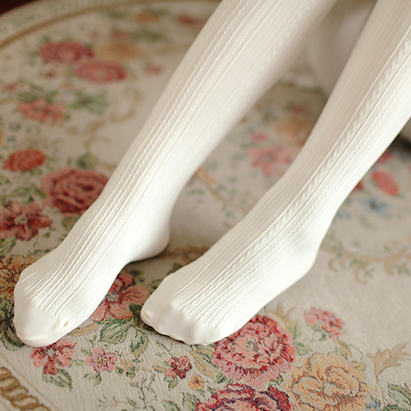 春秋日系打底袜美腿女袜长筒加厚丝袜白色天鹅绒中厚竖条纹连裤袜