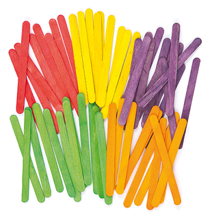 幼儿园儿童手工制作材料 114彩色冰棍棒 diy手工 雪糕棒 6色50支