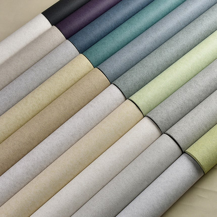 纯纸素色单色无纺布加厚墙纸 客厅大面壁纸绿色蓝色桔色紫色_5折现价