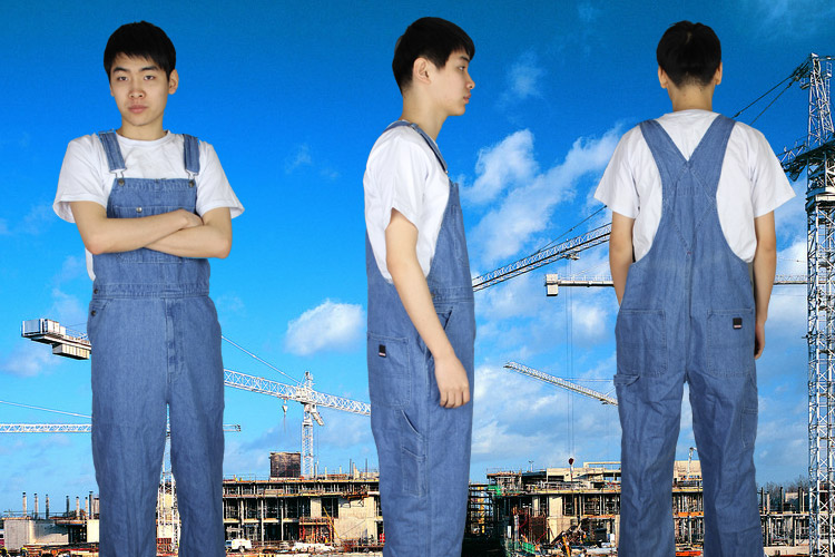 大碼工作服揹帶褲男工褲工人連體服清倉工裝制服汽修工服牛仔揹帶