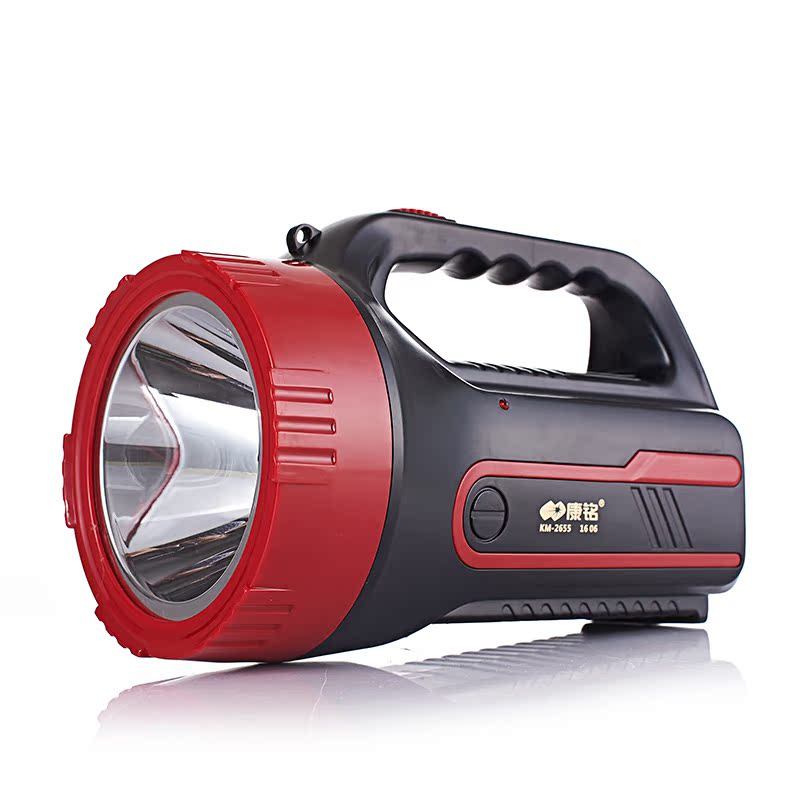 康铭可充电露营家用人气led节能探照灯手提小台灯学习强光手电筒