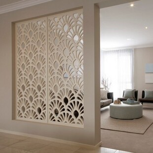 欧式隔断雕花木塑pvc通花板屏风密度板烤漆镂空隔断花格客厅隔断