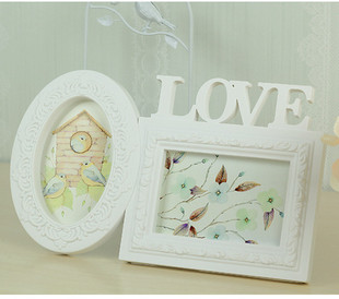 相框 欧式2孔love组合连体相框6寸照片墙桌摆欧式创意摆台 相框相片