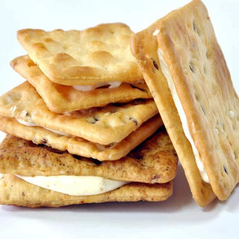 芭米牛轧糖饼干180g 手工软奶苏打夹心牛扎饼干海苔香葱休闲零食