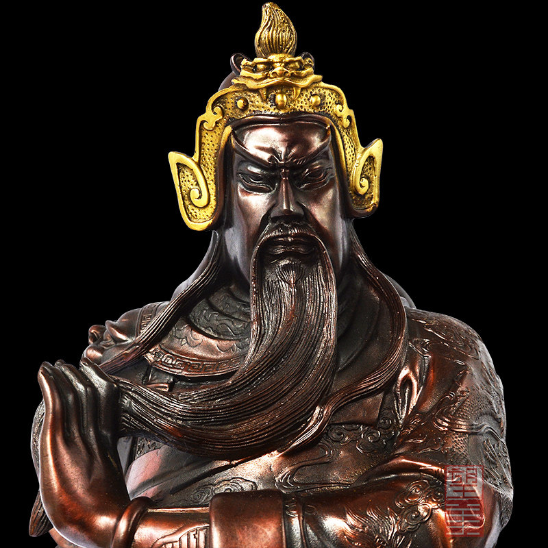 望美关公摆件招财纯铜武财神关公铜像办公室开业礼品特
