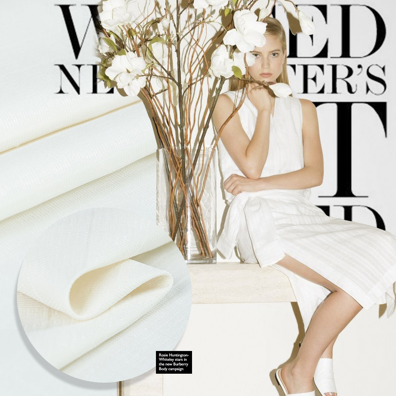 壹米懒洋洋面料 小波浪暗条纹精纺羊毛布料diy手工布艺服装布匹夏