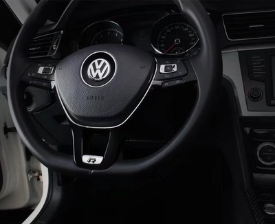 大众17年新迈腾帕萨特高尔夫7凌渡gts改方向盘r车标 方向盘亮片贴