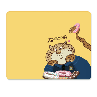 halo原创布面鼠标垫疯狂动物城 豹警官>可爱卡通手绘任意三件包邮