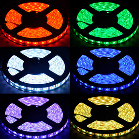 led灯带 七彩5050三芯超高亮 12v珠宝手机柜台灯带 灯箱贴片灯条