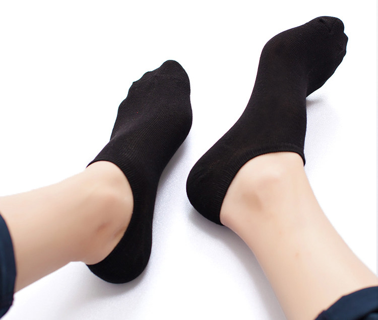 纯色黑色短袜子男士纯棉船袜低帮运动袜防臭棉袜秋冬季浅口隐形袜