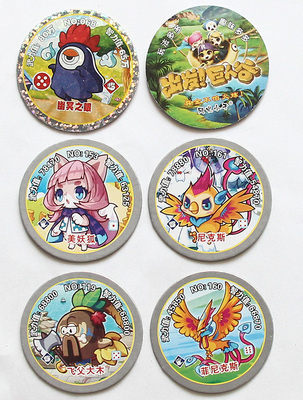 包邮洛克王国卡片儿童玩具加厚硬纸卡小圆卡片圆形卡片纸牌