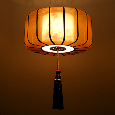 新古典中式手绘羊皮吊灯中国风复古创意灯笼卧室客餐厅现代灯具