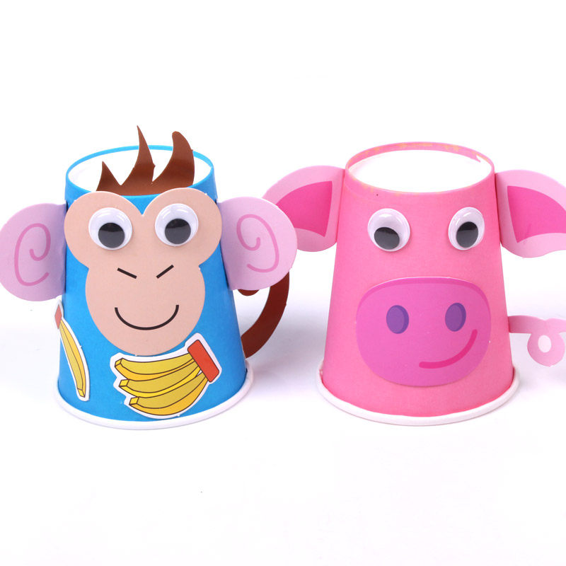 12生肖整套材料包卡通动物纸杯材料包创意亲子手工diy儿童手工