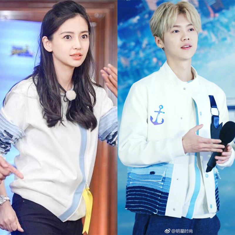 奔跑吧第五季鹿晗迪丽热巴跑男捷克站同款衣服刺绣红色长袖卫衣