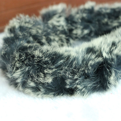 8元半米 黑灰间色赖兔毛条 柔软舒适 娃衣羽绒服