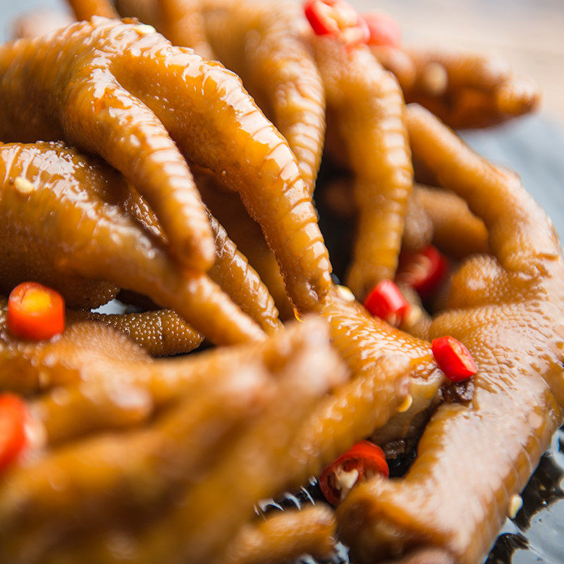粗卤新鲜麻辣鸡爪卤味熟食鸡脚 香辣零食凤爪非无骨鸡爪真空
