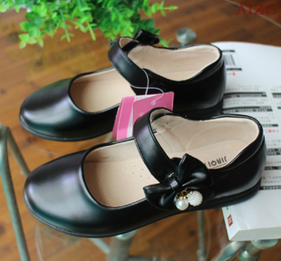 单鞋 春秋新款公主鞋黑色真皮休闲舞蹈鞋儿童韩版学生单鞋 女童皮鞋