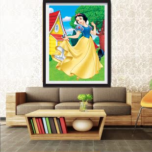 十字绣 魔方圆钻迪士尼白雪公主贴画 最新款5d钻石画卡通动漫贴钻十字