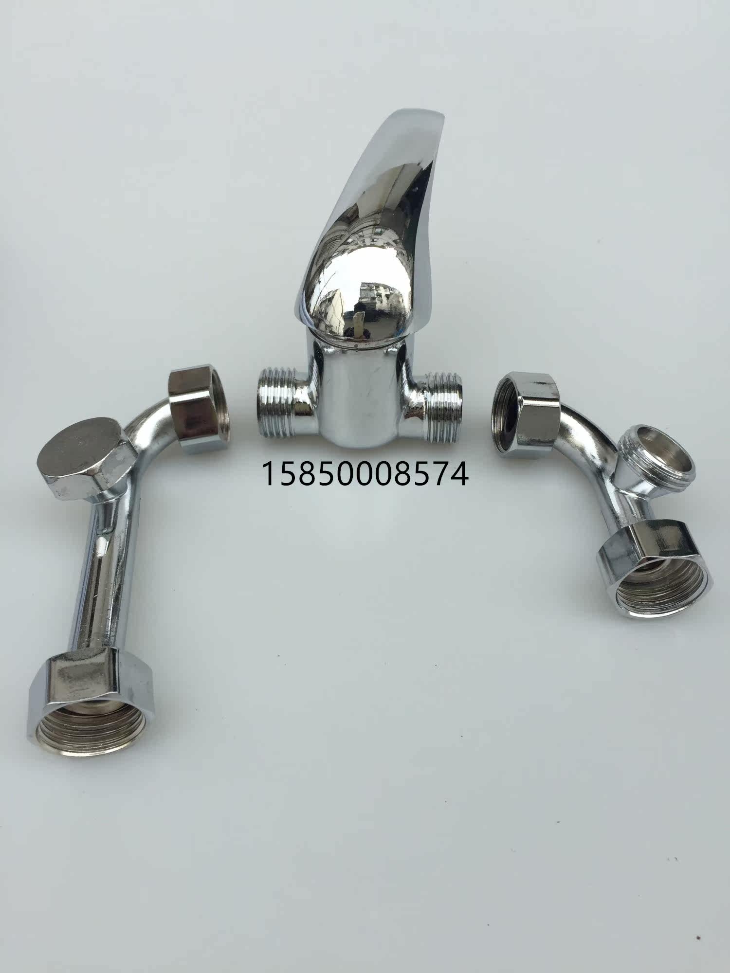 海尔/美的电热水器u型混水阀 悬挂式冷热混水龙头 塑料软管花洒头