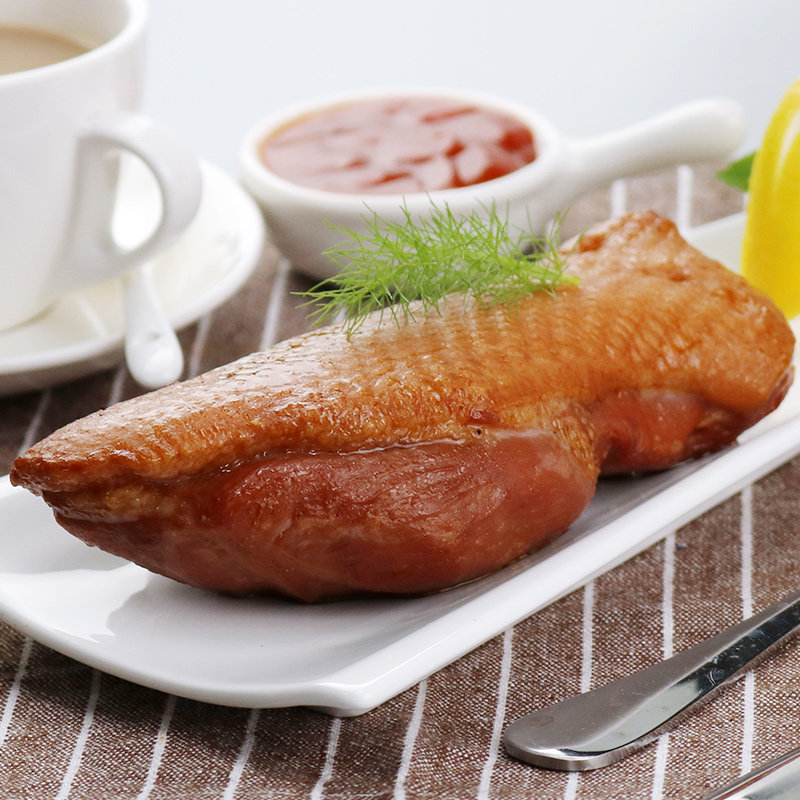 【出口】烟熏鸭脯肉160g 鸭胸寿司鸭脯肉烧烤鸭子 解冻即食或微波