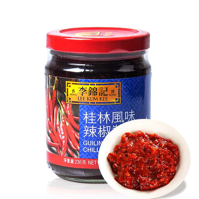 香港进口李锦记桂林风味辣椒酱230g灌装烧烤酱火锅蘸料调料酱油