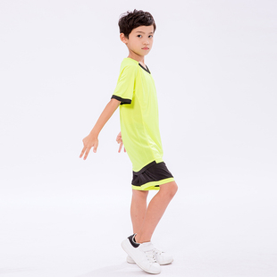 儿童光板足球服套装短袖球衣小学生青少年训练服比赛队服团体定制