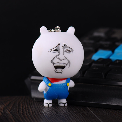 卡通暴走漫画金馆长大表哥汽车钥匙扣挂件搪胶公仔挂饰趣味小礼品