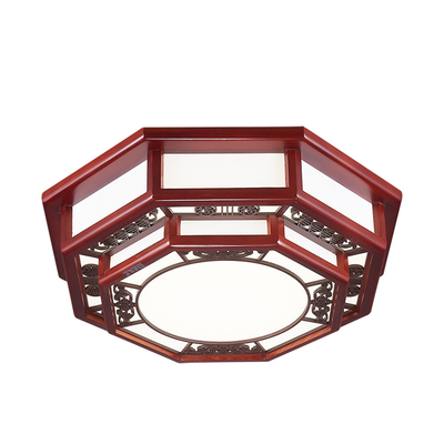 led中式吸顶灯八角 仿古典实木客厅灯 酒店工程灯 包厢灯 饭店灯