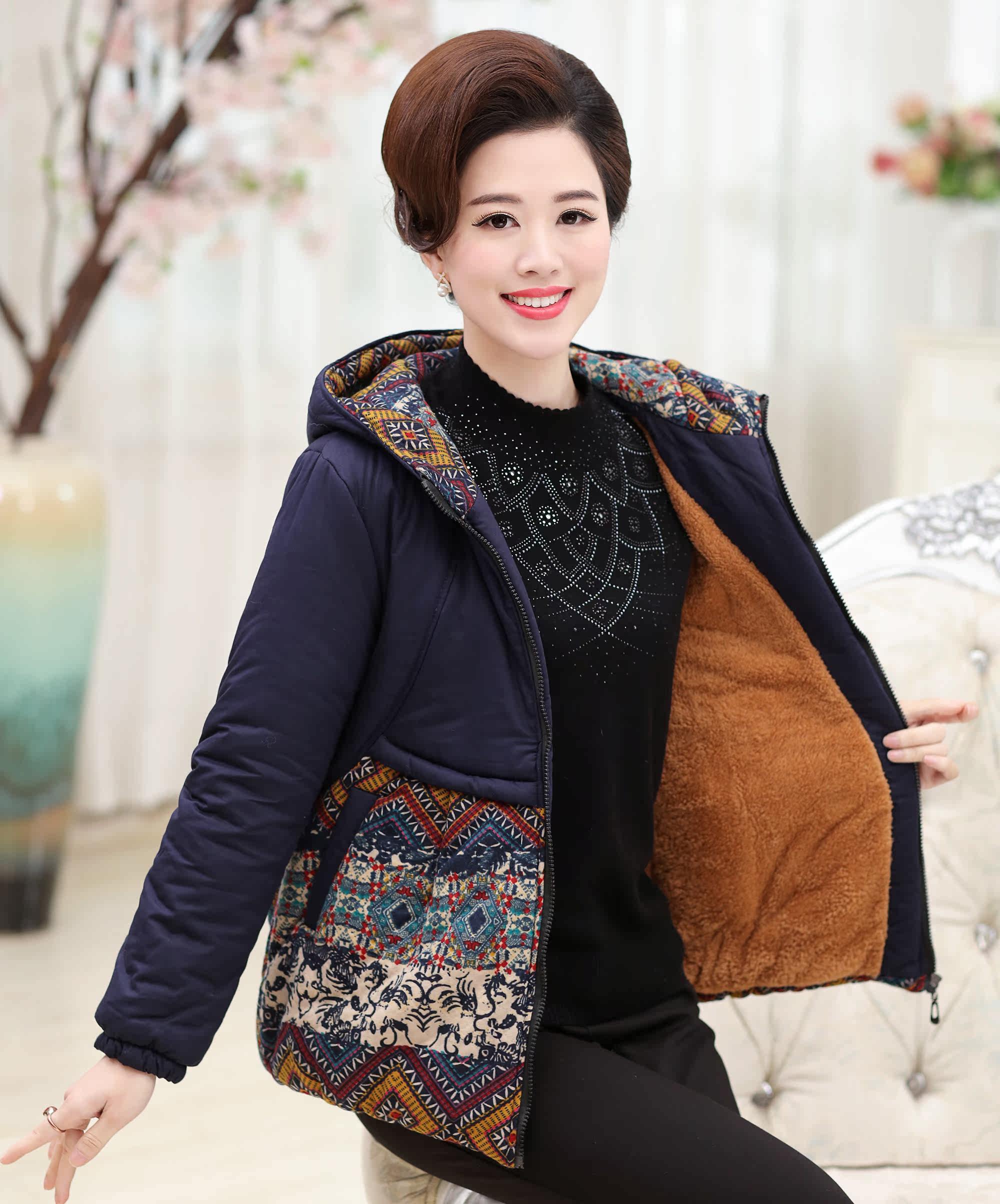 中老年妈妈装冬装棉衣外套老奶奶装冬季老人衣服女棉袄60-70-80岁