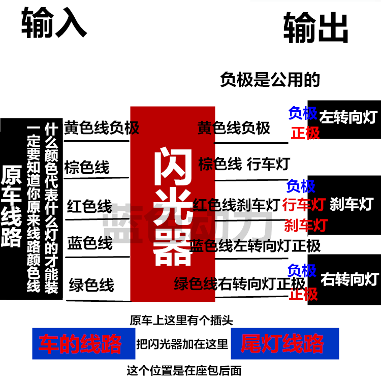 摩托车改装双闪开关 转向灯优先闪光器 爆闪器 电动车刹车闪光器