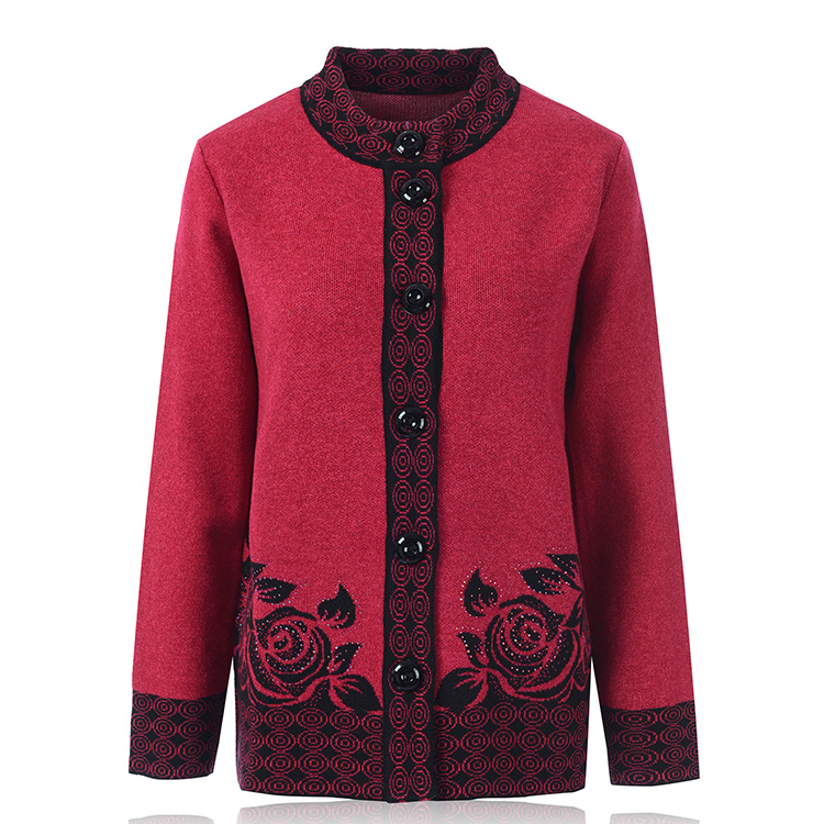 妈妈装毛衣中老年女装秋冬装羊毛衫奶奶6070岁羊绒衫老人毛衣开衫