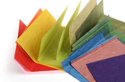 日本进口阿波和纸 染色纸 云流纸十五色 15cm 和风手工纸彩色折纸