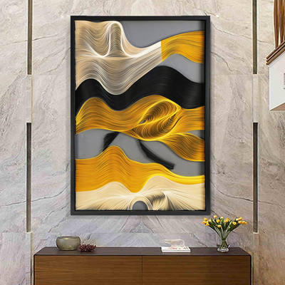 现代简约高档装饰画 客厅玄关样板房挂画 立体抽象纤维纸艺术壁画