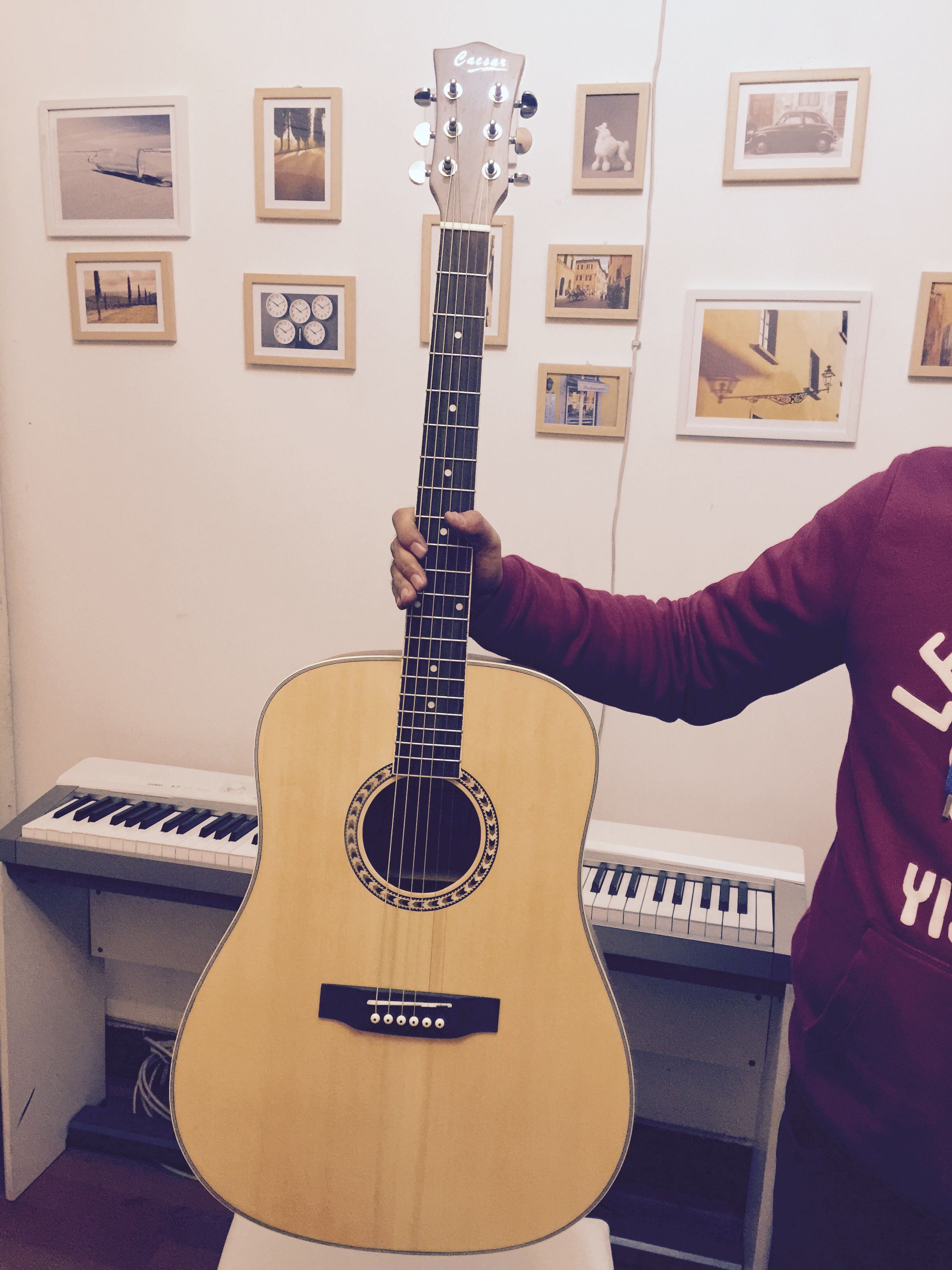 凯撒caesar民谣单板面单吉他k2包邮