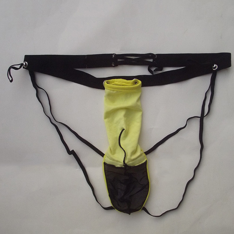 潮男低腰自然保健丁字裤上开口套透气网囊袋软硬大小分离不滑脱