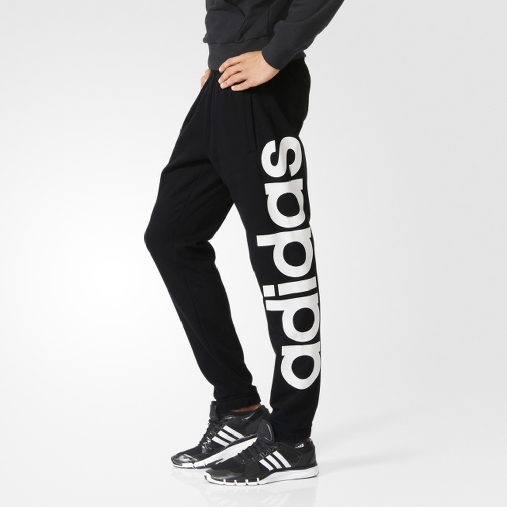 adidas 阿迪达斯 运动型格 男子 针织长裤 黑 ak1566