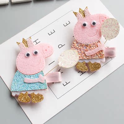 儿童发饰韩国儿童佩佩猪发夹宝宝发夹宝宝发卡女孩头饰饰品