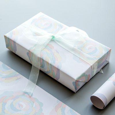 纸象公园原创设计插画花朵图案生日礼物包装纸包书纸彩纸