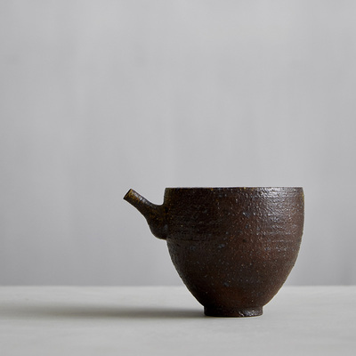 林泉山房 景德镇手工粗陶酱釉公道杯 匀杯 功夫茶具手制茶道