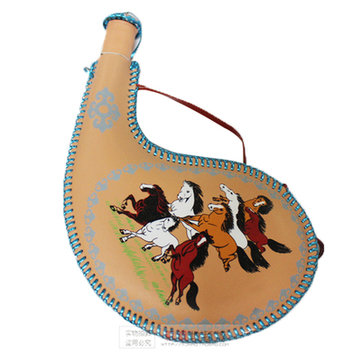 新疆蒙古西域特色工艺草原特色水壶水袋牛皮囊酒壶 双边皮囊 礼物