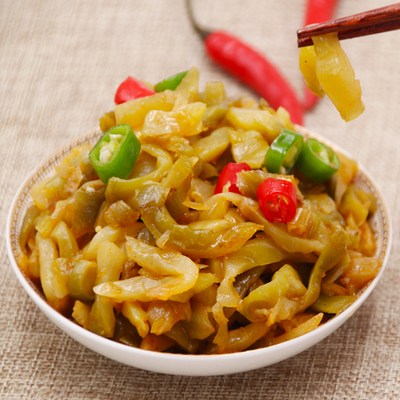 【16袋】桐乡特产楼老七55g榨菜条清淡咸菜航空小包装包邮