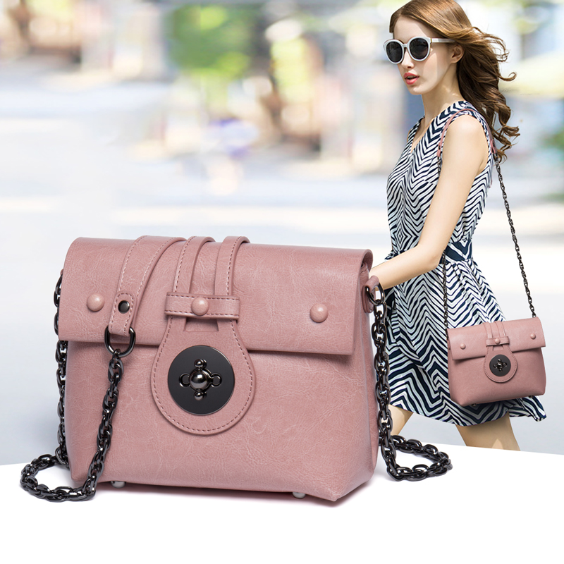 viney2017新款斜挎包小包真皮单肩包女包链条包女士包包斜跨包