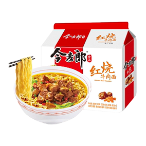 【天貓超市】今麥郎方便麵珍品紅燒牛肉麵105g*5 方便速食泡麵