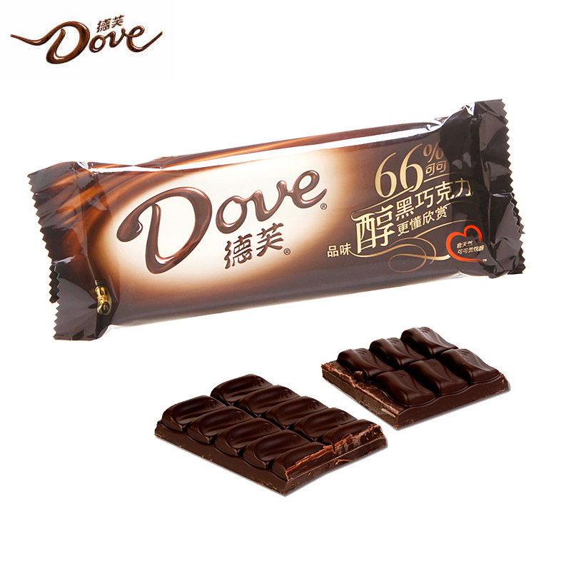 【天猫超市】德芙巧克力零食 香醇黑巧66�g经典口味喜糖果